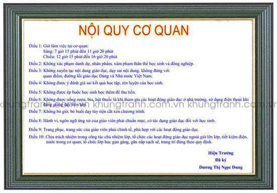 Đóng khung ảnh nội quy