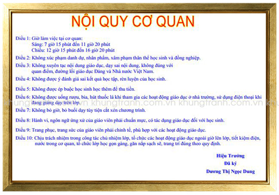 Khung noi quy | Khung nội quy